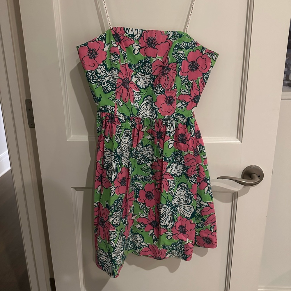Lilly Pulitzer floral strapless mini dress